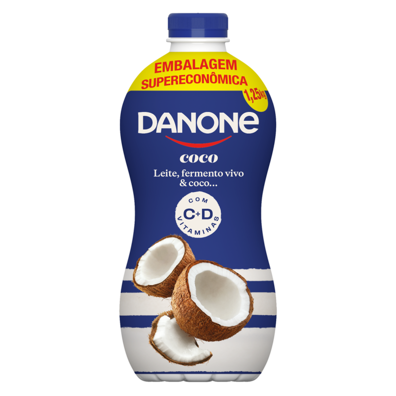 IOGURTE PARCIALMENTE DESNATADO COCO DANONE GARRAFA 1,25KG EMBALAGEM SUPERECONÔMICA