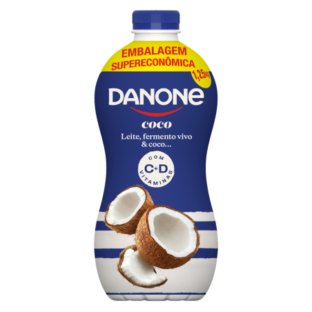 IOGURTE PARCIALMENTE DESNATADO COCO DANONE GARRAFA 1,25KG EMBALAGEM SUPERECONÔMICA
