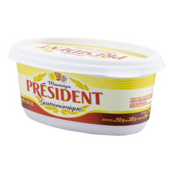 MANTEIGA EXTRA SEM SAL PRÉSIDENT GASTRONOMIQUE POTE 200G