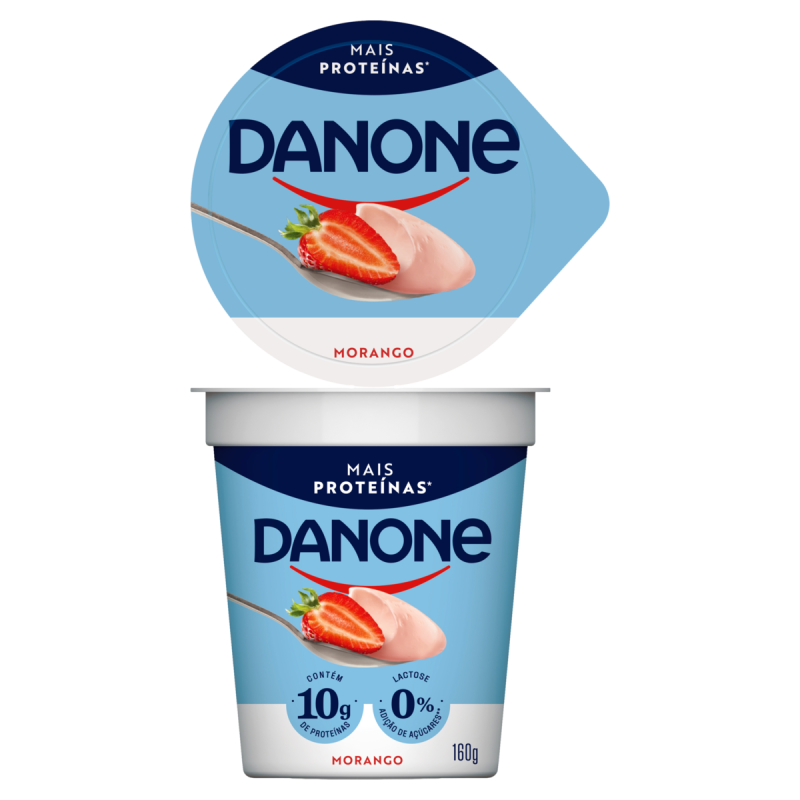 IOGURTE SEMIDESNATADO MORANGO ZERO LACTOSE DANONE COPO 160G