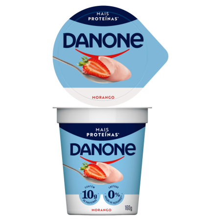 IOGURTE SEMIDESNATADO MORANGO ZERO LACTOSE DANONE COPO 160G