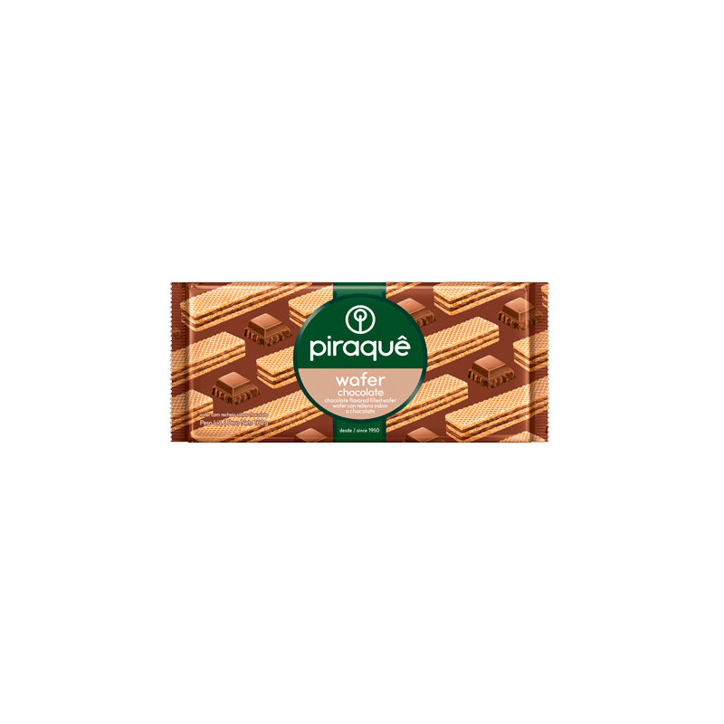 BISCOITO WAFER RECHEIO CHOCOLATE PIRAQUÊ PACOTE 100G