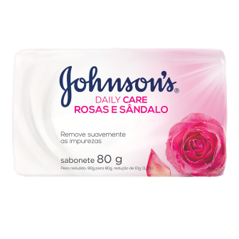 SABONETE BARRA ROSAS E SÂNDALO JOHNSONS DAILY CARE ENVOLTÓRIO 80G