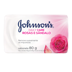 SABONETE BARRA ROSAS E SÂNDALO JOHNSONS DAILY CARE ENVOLTÓRIO 80G