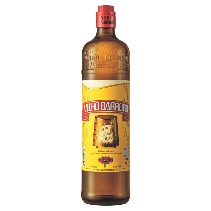 CACHAÇA ADOÇADA VELHO BARREIRO GARRAFA 910ML