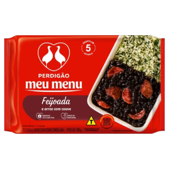 PRATO PTO PERDIGAO MEU MENU FEIJOADA E ARROZ C/COUVE 300G