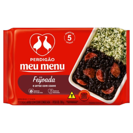 PRATO PTO PERDIGAO MEU MENU FEIJOADA E ARROZ C/COUVE 300G