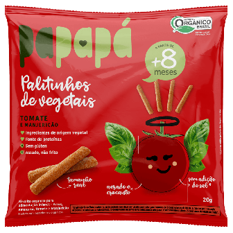 PAPAPA PALITINHOS DE TOMATE E MANJERICAO 20G