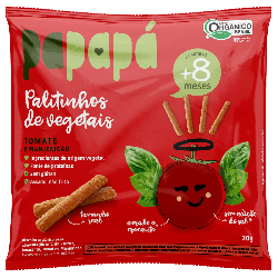 PAPAPA PALITINHOS DE TOMATE E MANJERICAO 20G