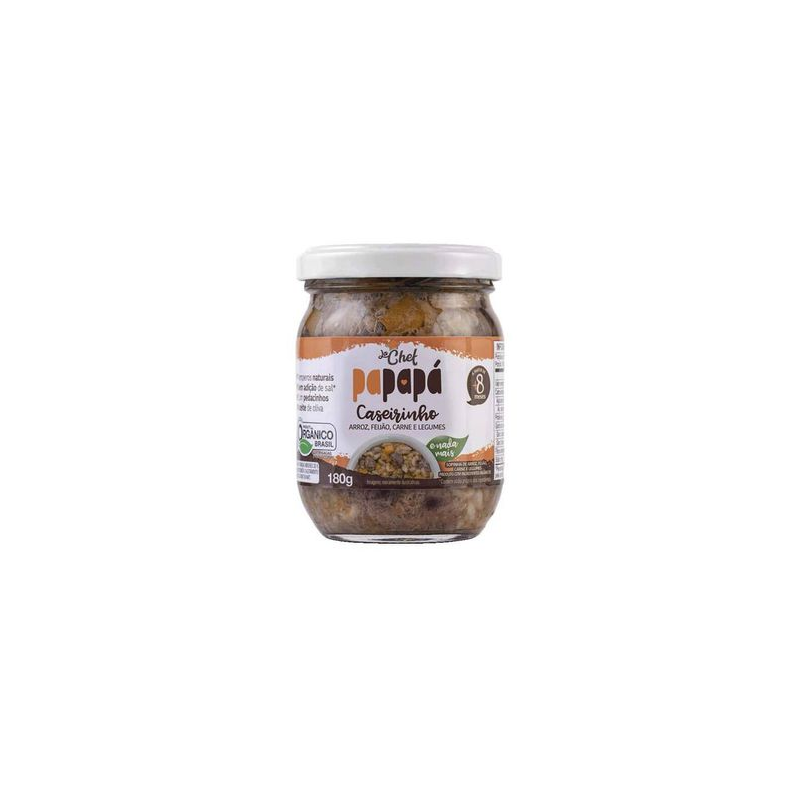 PAPAPA VD.CASEIRINHO ORG.ARROZ/FEIJ/CARN/LEG 180G