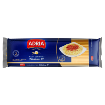 MACARRÃO DE SÊMOLA COM OVOS FIDELINHO 10 ADRIA PACOTE 500G