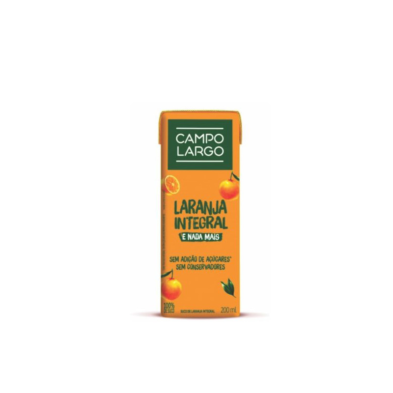 SUCO INTEGRAL LARANJA CAMPO LARGO CAIXA 200ML