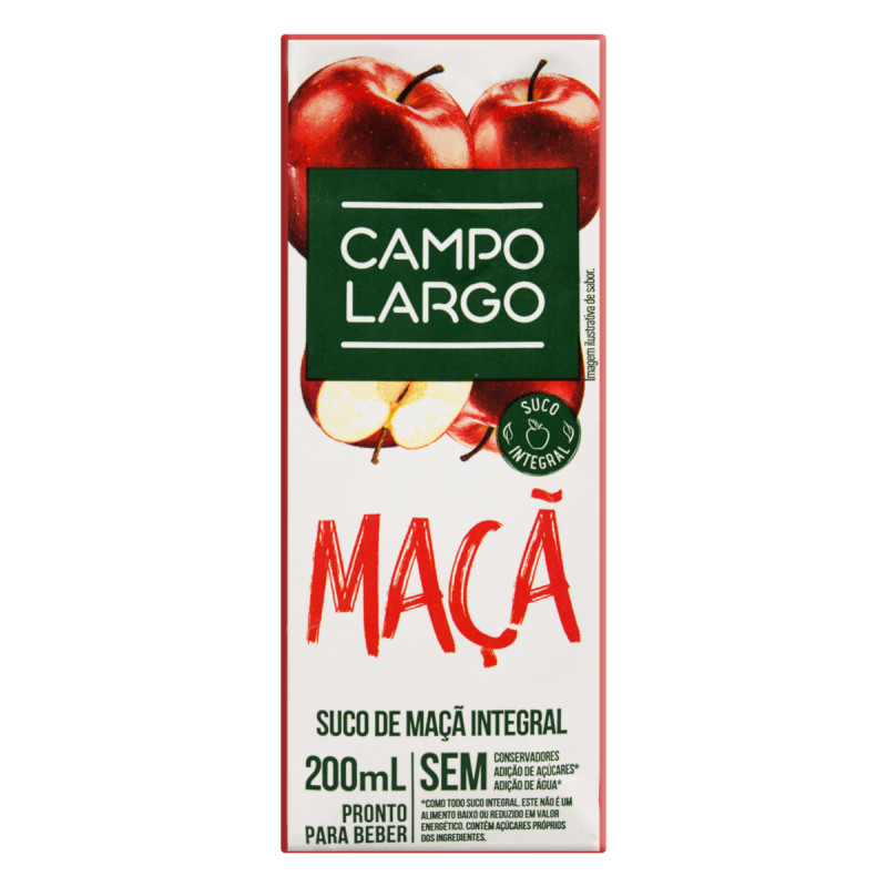 SUCO MAÇÃ CAMPO LARGO CAIXA 200ML