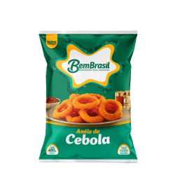 ANÉIS DE CEBOLA EMPANADOS PRÉ-FRITOS CONGELADOS BEM BRASIL PACOTE 400G