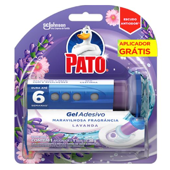 DETERGENTE SANITÁRIO GEL ADESIVO LAVANDA PATO 38G REFIL MENOR PREÇO