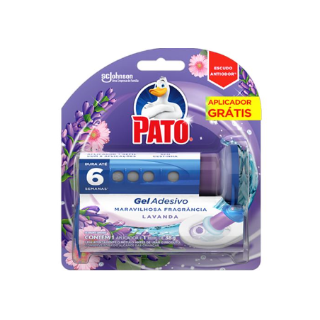 DETERGENTE SANITÁRIO GEL ADESIVO LAVANDA PATO 38G REFIL MENOR PREÇO