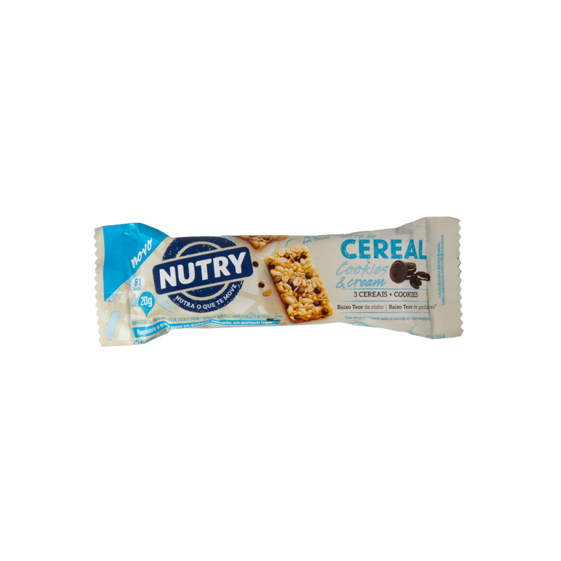 BARRA DE CEREAL COOKIES & CREAM NUTRY PACOTE 20G