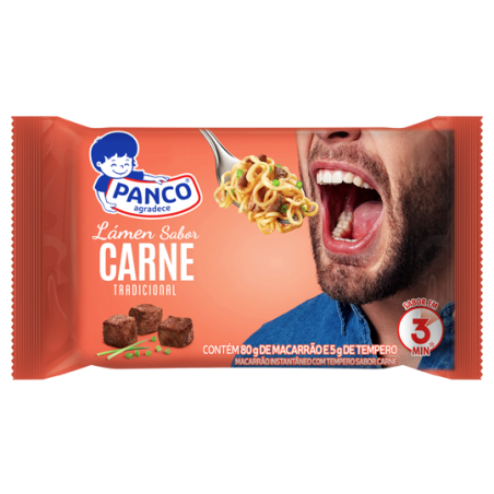 MACARRÃO INSTANTÂNEO LÁMEN CARNE PANCO PACOTE 85G