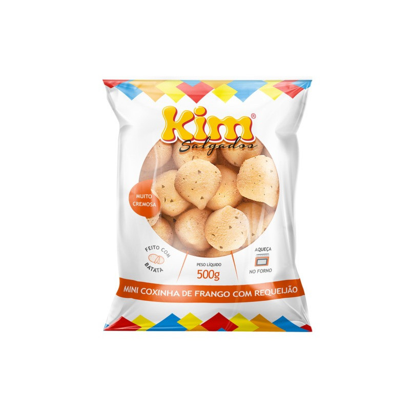 MINI COXINHA CONGELADA FRANGO COM REQUEIJÃO KIM PACOTE 500G