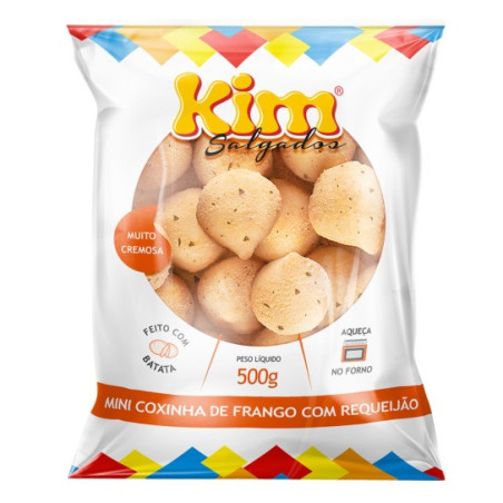 MINI COXINHA CONGELADA FRANGO COM REQUEIJÃO KIM PACOTE 500G