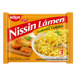 MACARRÃO INSTANTÂNEO LÁMEN GALINHA CAIPIRA NISSIN MIOJO PACOTE 85G