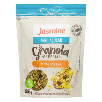 GRANOLA INTEGRAL FRUTAS TROPICAIS ZERO AÇÚCAR JASMINE POUCH 250G