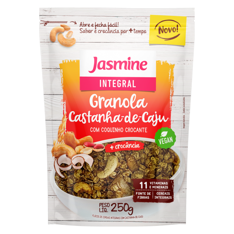 GRANOLA INTEGRAL CASTANHA-DE-CAJU JASMINE POUCH 250G