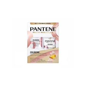 KIT SHAMPOO 300ML + CONDICIONADOR 150ML PANTENE COLÁGENO HIDRATA & RESGATA