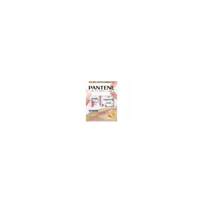 KIT SHAMPOO 300ML + CONDICIONADOR 150ML PANTENE COLÁGENO HIDRATA & RESGATA