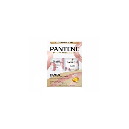 KIT SHAMPOO 300ML + CONDICIONADOR 150ML PANTENE COLÁGENO HIDRATA & RESGATA