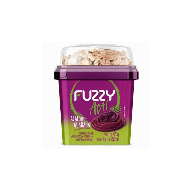SORBET COM GRANOLA AÇAÍ COM LEITINHO FUZZY POTE 220G