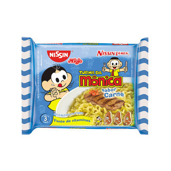 MACARRÃO INSTANTÂNEO LÁMEN CARNE SUAVE TURMA DA MÔNICA NISSIN MIOJO PACOTE 85G