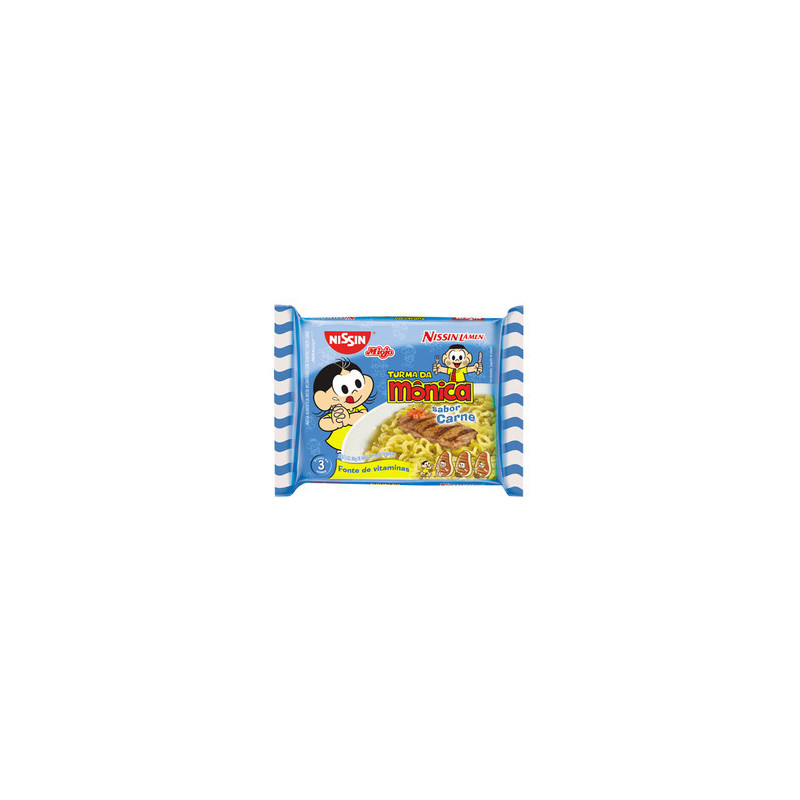 MACARRÃO INSTANTÂNEO LÁMEN CARNE SUAVE TURMA DA MÔNICA NISSIN MIOJO PACOTE 85G