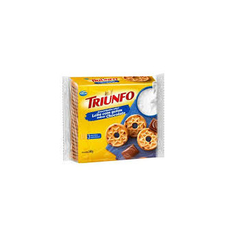 BISCOITO AMANTEIGADO COM GOTAS DE CHOCOLATE LEITE TRIUNFO PACOTE 248G