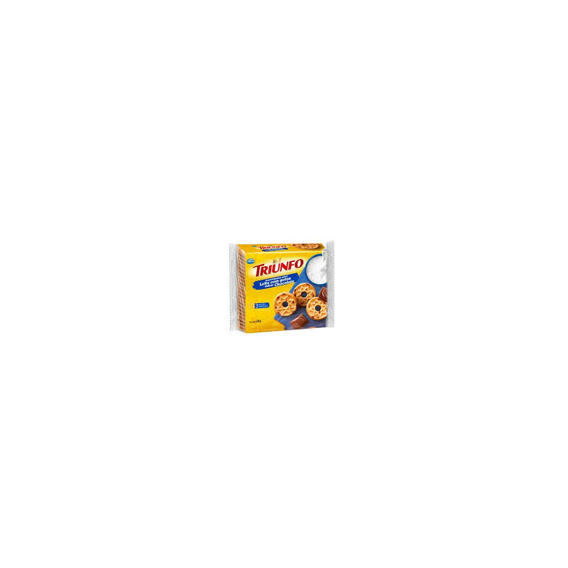 BISCOITO AMANTEIGADO COM GOTAS DE CHOCOLATE LEITE TRIUNFO PACOTE 248G