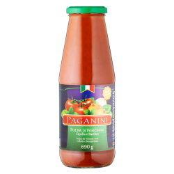 POLPA DE TOMATE CEBOLA E MANJERICÃO PAGANINI VIDRO 690G