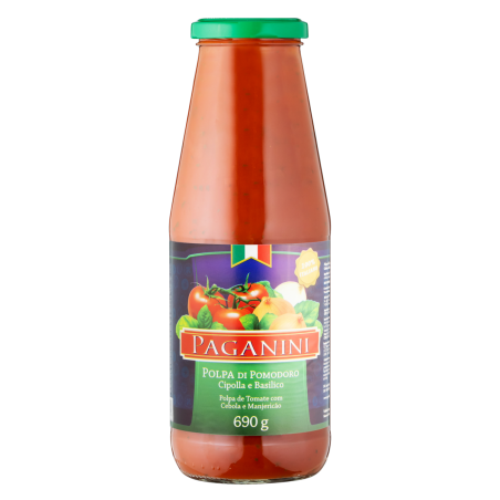 POLPA DE TOMATE CEBOLA E MANJERICÃO PAGANINI VIDRO 690G