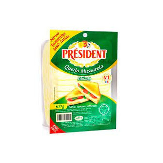 QUEIJO MUSSARELA FATIADO PRÉSIDENT 300G