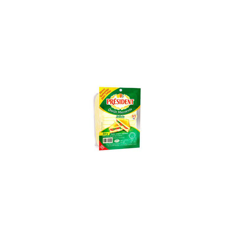 QUEIJO MUSSARELA FATIADO PRÉSIDENT 300G