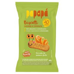 BISCOITO LARANJA E CENOURA PAPAPÁ BISCOTTI PACOTE 60G