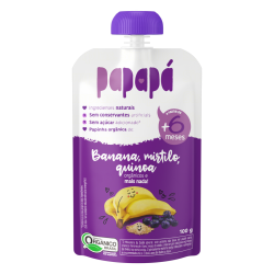 PAPINHA ORGÂNICA BANANA, MIRTILO, QUINOA PAPAPÁ SQUEEZE 100G