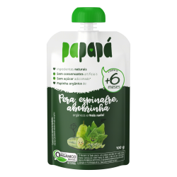 PAPINHA ORGÂNICA PERA, ESPINAFRE, ABOBRINHA PAPAPÁ SQUEEZE 100G