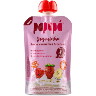 PAPINHA PAPAPA YOGUZINHO FRUTAS VERMELHAS E BANANA À PARTIR 12 MESES 100G