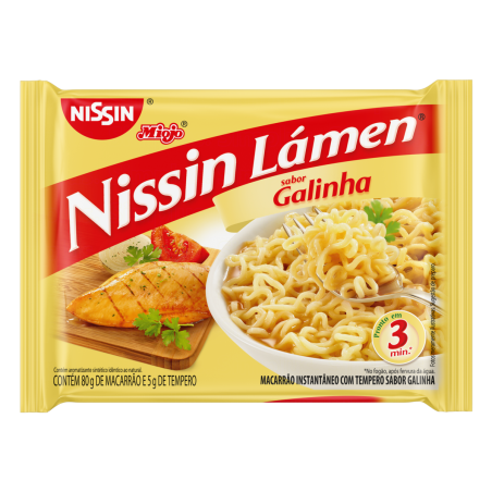 MACARRÃO INSTANTÂNEO LÁMEN GALINHA NISSIN MIOJO PACOTE 85G