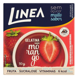 GELATINA PÓ MORANGO ZERO AÇÚCAR LINEA CAIXA 10G
