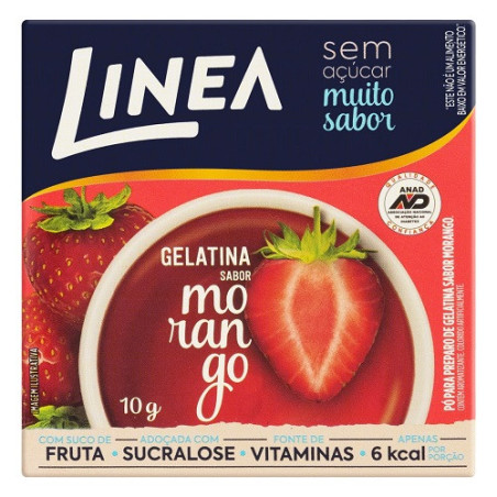 GELATINA PÓ MORANGO ZERO AÇÚCAR LINEA CAIXA 10G