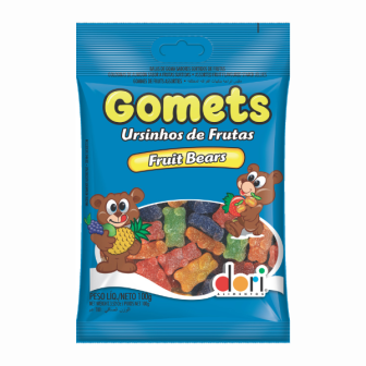 BALA DE GOMA FRUTAS SORTIDAS FRUIT BEARS DORI GOMETS PACOTE 100G