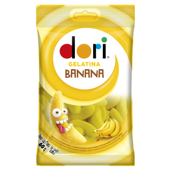 BALA DE GELATINA BANANA DORI PACOTE 60G