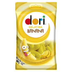BALA DE GELATINA BANANA DORI PACOTE 60G