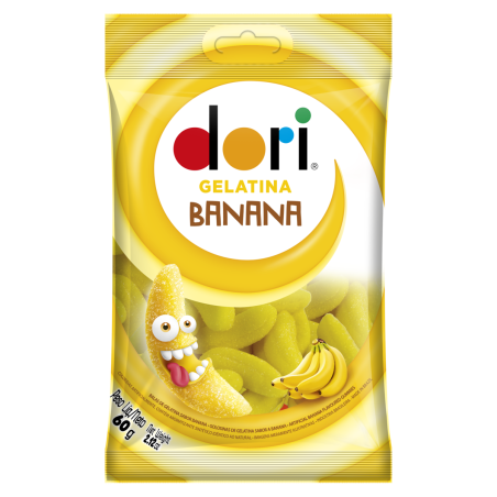 BALA DE GELATINA BANANA DORI PACOTE 60G